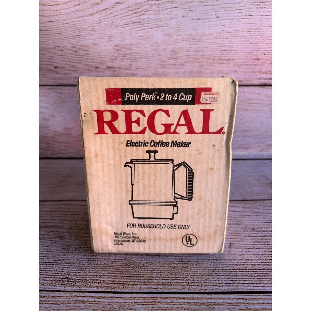 New Regal Poly Perk Electric Percolator 2-4 Cup Coffee